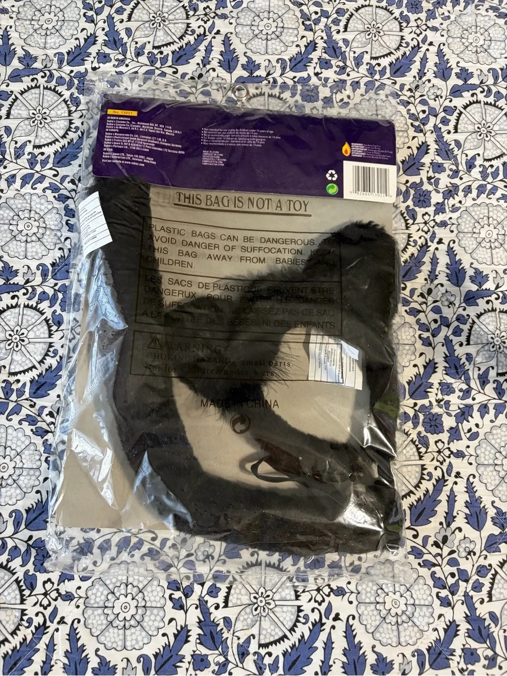 Rubie's NWT Deluxe Black Cat Accessory Kit - Costume Ears, Tail & Gloves